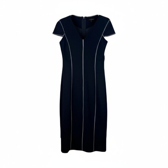 Isabel De Pedro Black White Stitch Dress NWT Size 6 - Picture 1 of 15